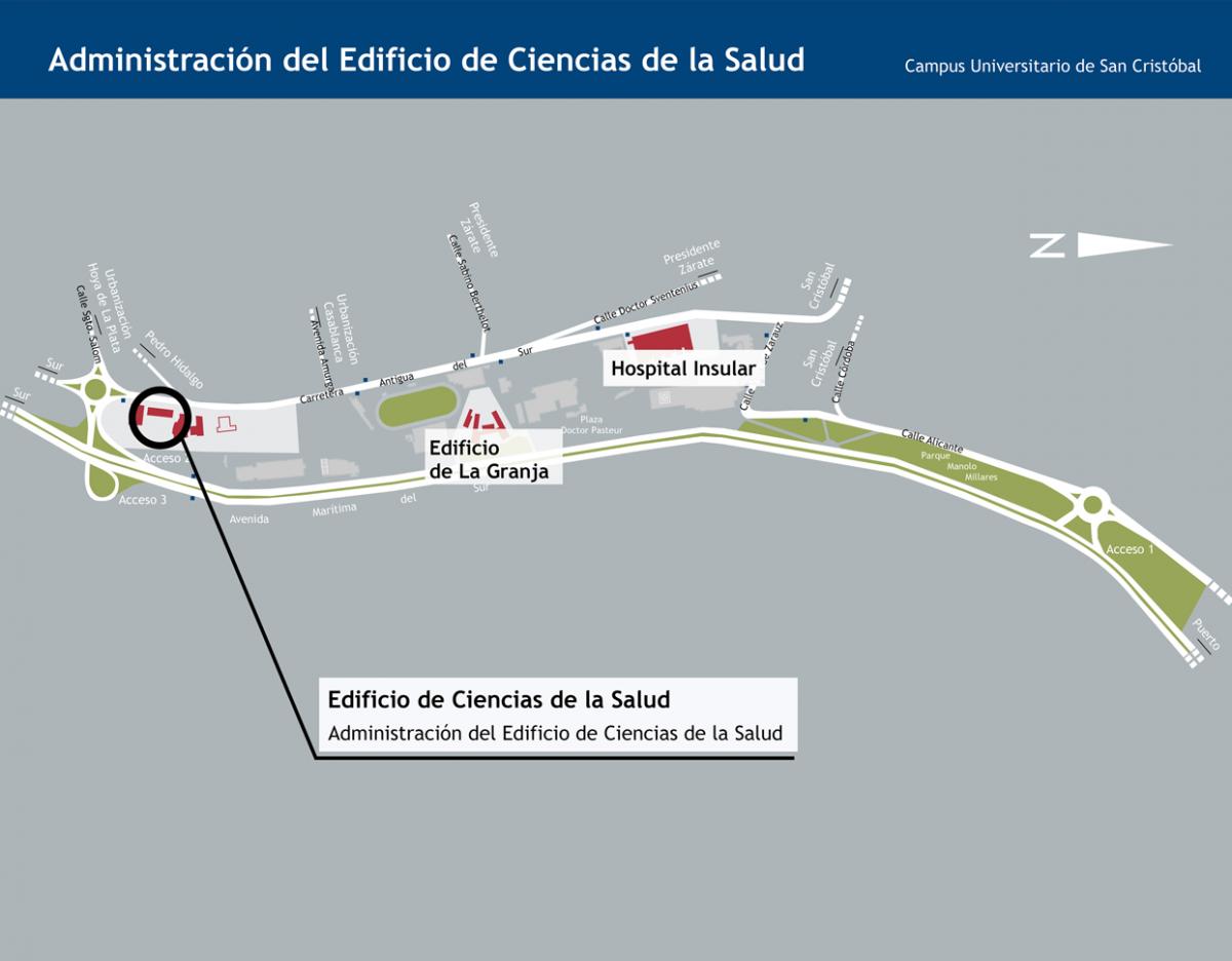 Plano de situación del Edificio de Ciencias de la Salud