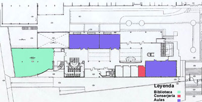 Plano del aulario anexo. Planta baja