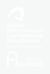 Versión vertical blanca de uso cotidiano del logo del aula Idiomas