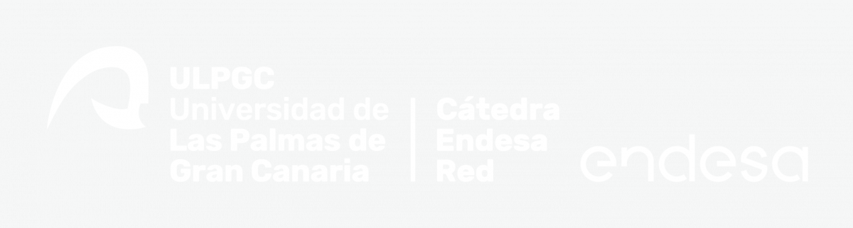 Versión horizontal blanca de uso cotidiano del logo de la Cátedra Endesa Red