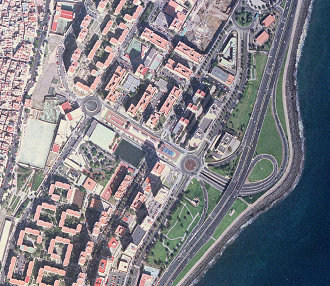 Ortofoto del 2008, cedida por GRAFCAN, que muestra la zona de Lady Harimaguada, en la Avenida Marítima
