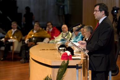 El Secretario de Estado de Universidades, Márius Rubiralta, durante su intervención