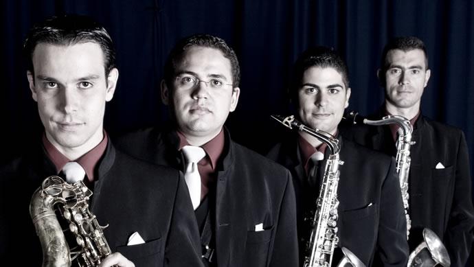Imagen promocional del Cuarteto Saxofones del Atlántico