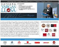 Pantallazo de la web de la Cátedra Vargas Llosa