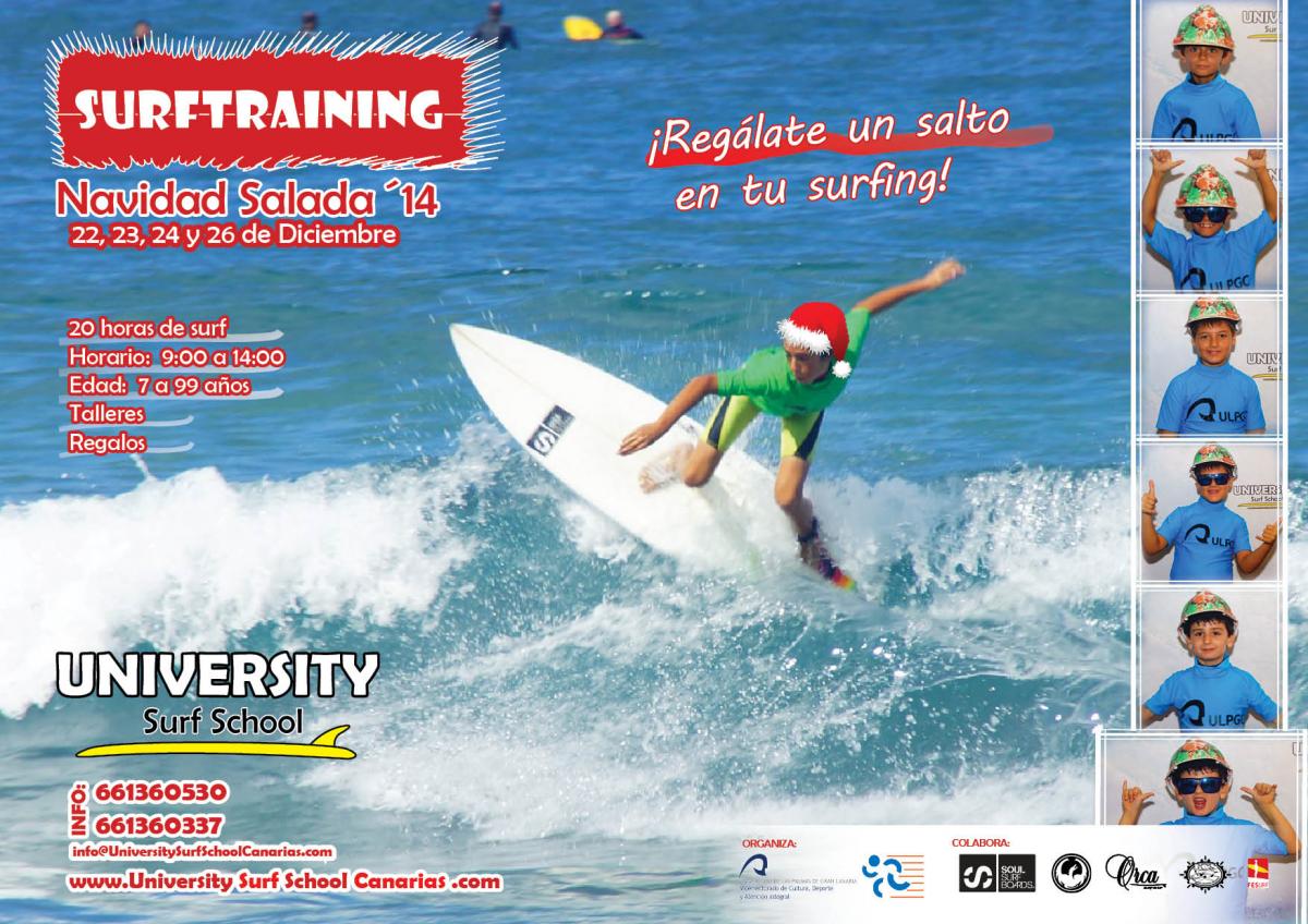 Cartel del Surftraining Navidad Salada 