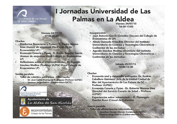 Cartel de las I Jornadas de la ULPGC en La Aldea