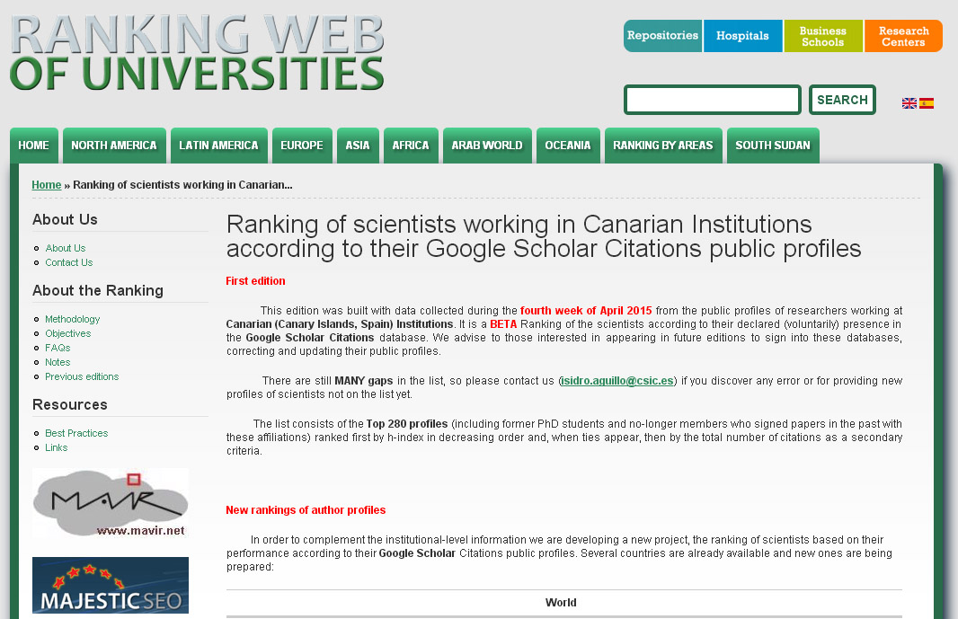 Captura de pantalla del ranking