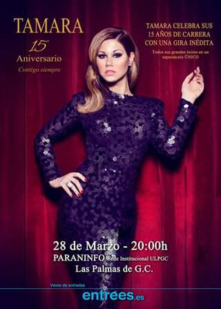 Cartel del concierto Tamara 15 Aniversario