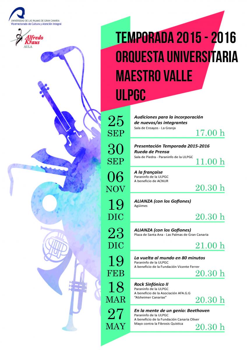 Cartel de la 7ª Temporada de la Orquesta Universitaria