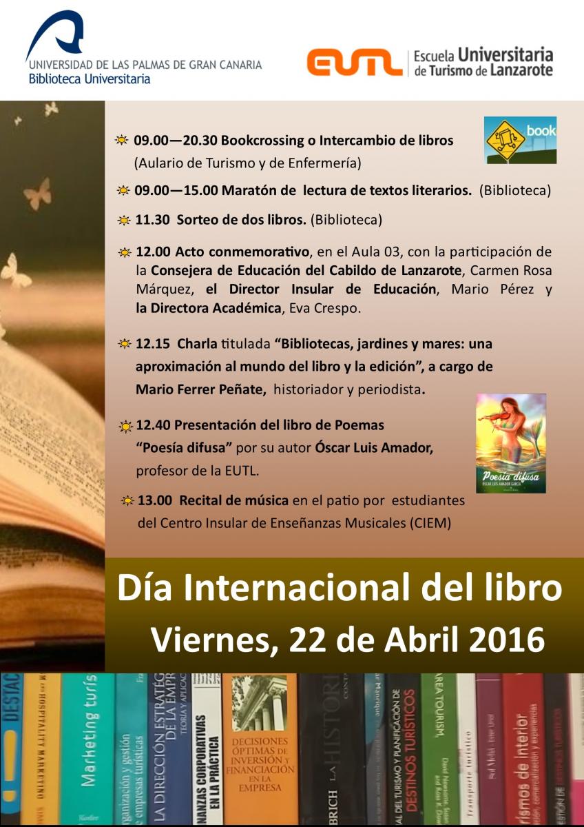 Cartel de las actividades en Lanzarote
