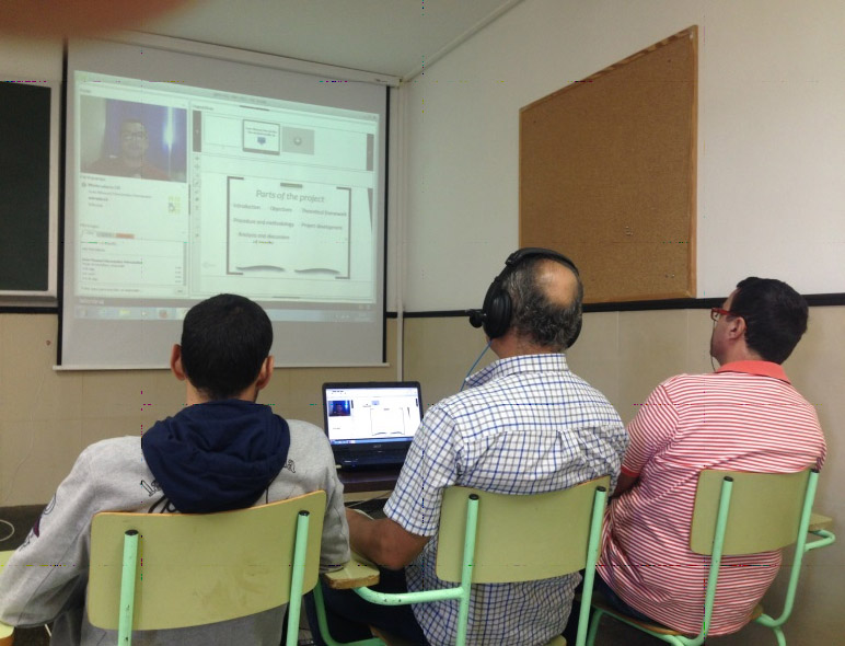 Otra imagen de la defensa del trabajo a través de videoconferencia