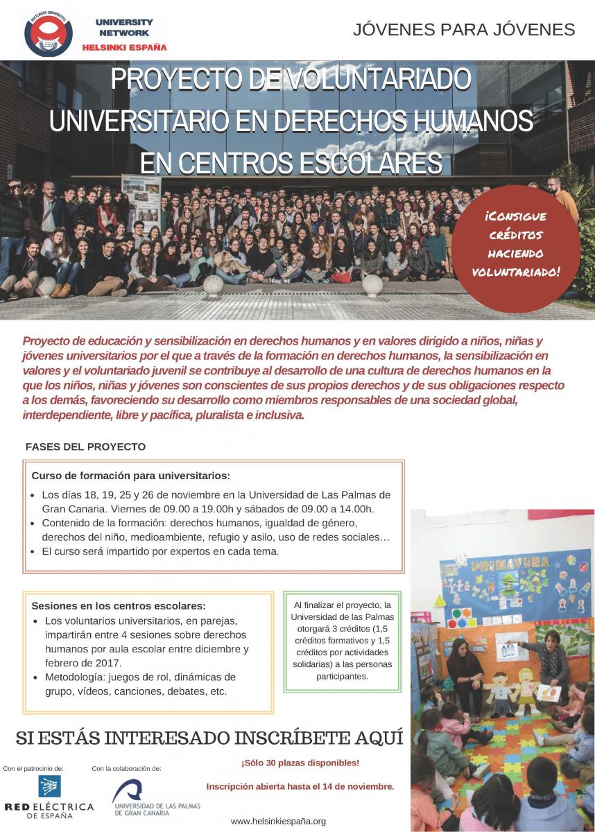 Cartel del proyecto para jóvenes de Canarias