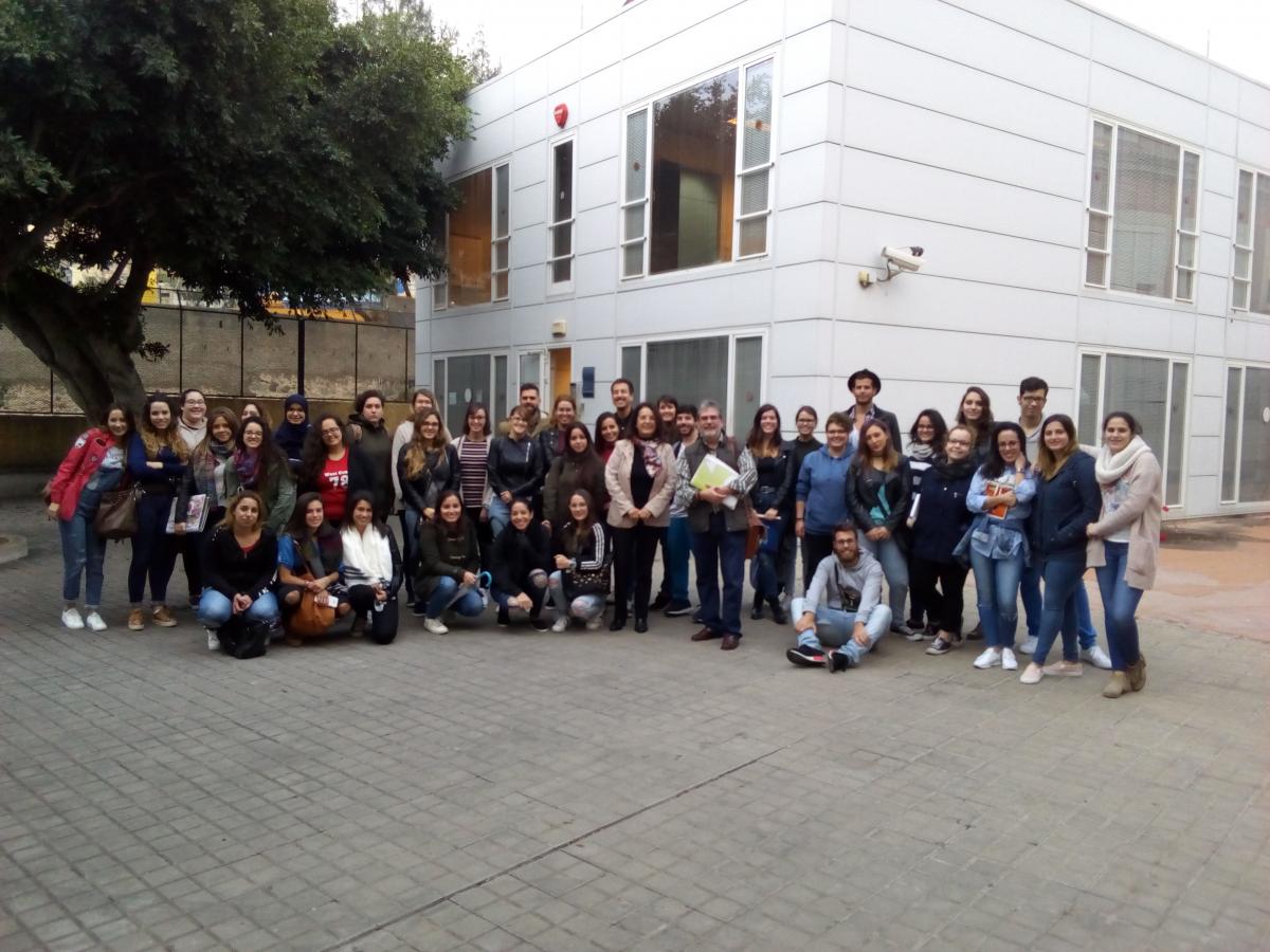Imagen de la visita del grupo de estudiantes