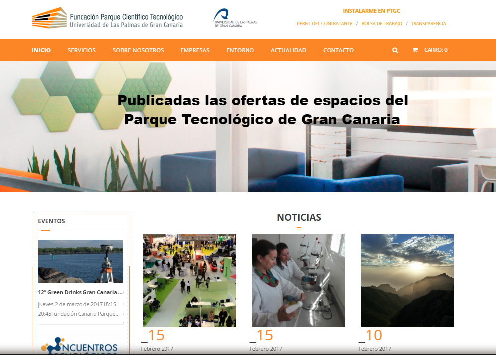 Pantallazo de la nueva web 