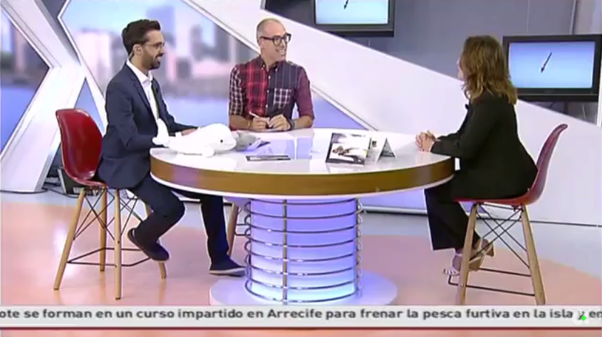 Imagen de la entrevista de Paula Lizarza con Victorio Pérez y Kiko Barroso