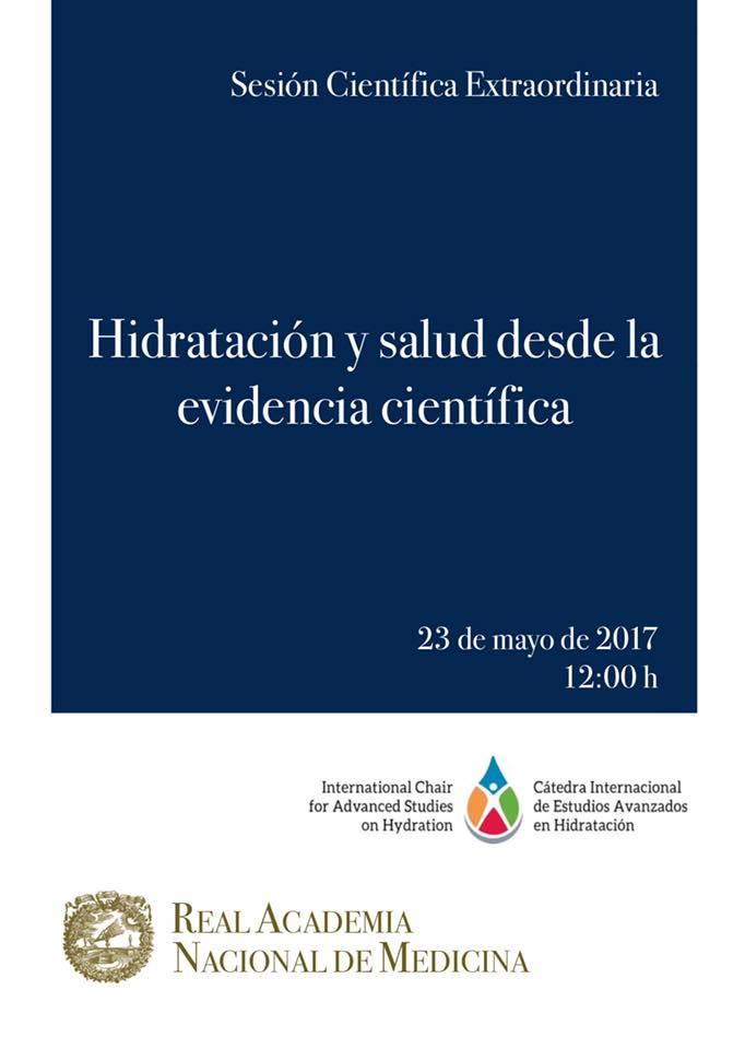 Cartel de la charla de la presentación en la Real Academia Nacional de Medicina en Madrid