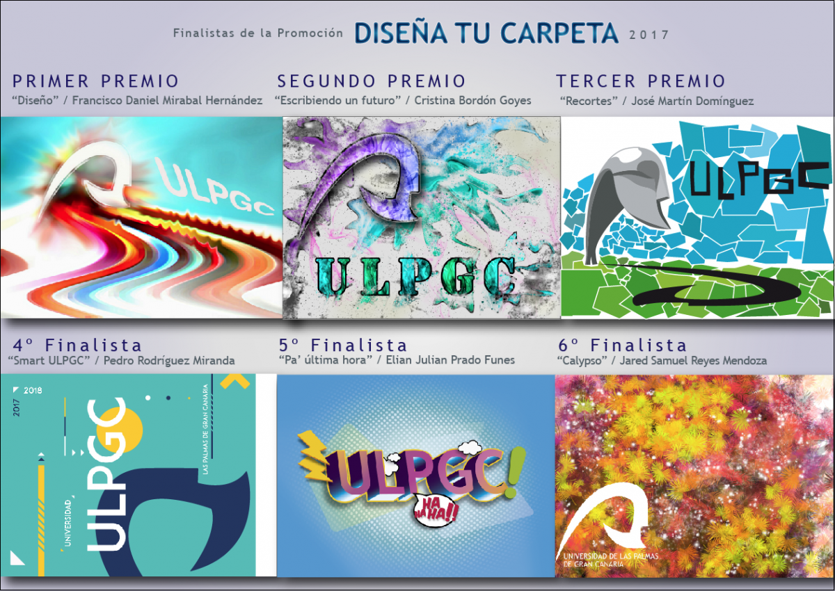 Relación de los diseños finalistas de la V Promoción