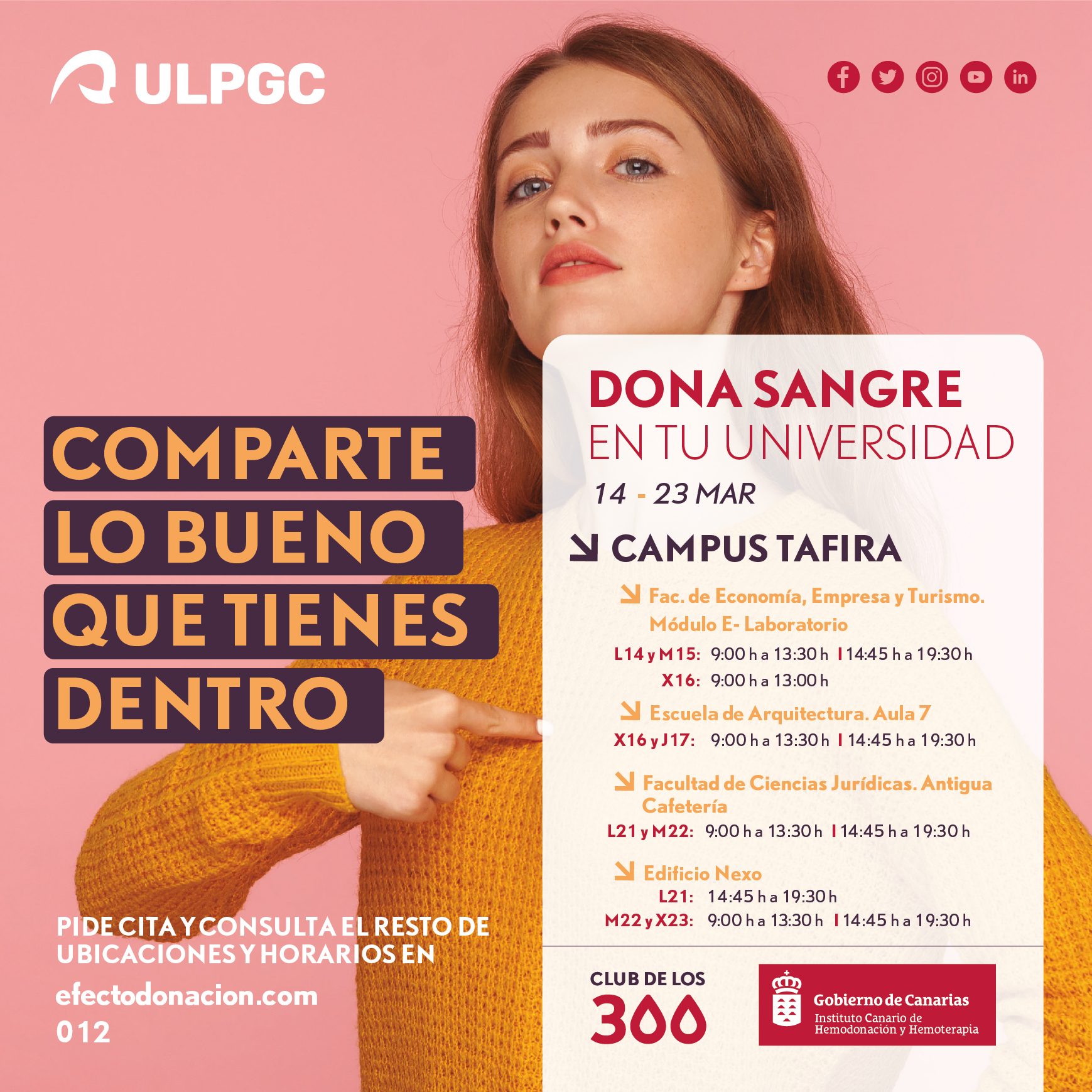 Continúa la campaña de donación de sangre en la ULPGC | ULPGC - Universidad Las Palmas de Gran Canaria
