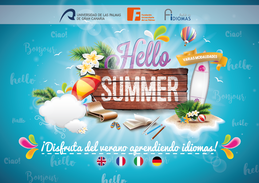 Imagen promocional de los cursos de verano del Aula de Idiomas de la ULPGC