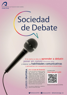 Cartel de los cursos de oratoria de la Sociedad de Debate Universitario