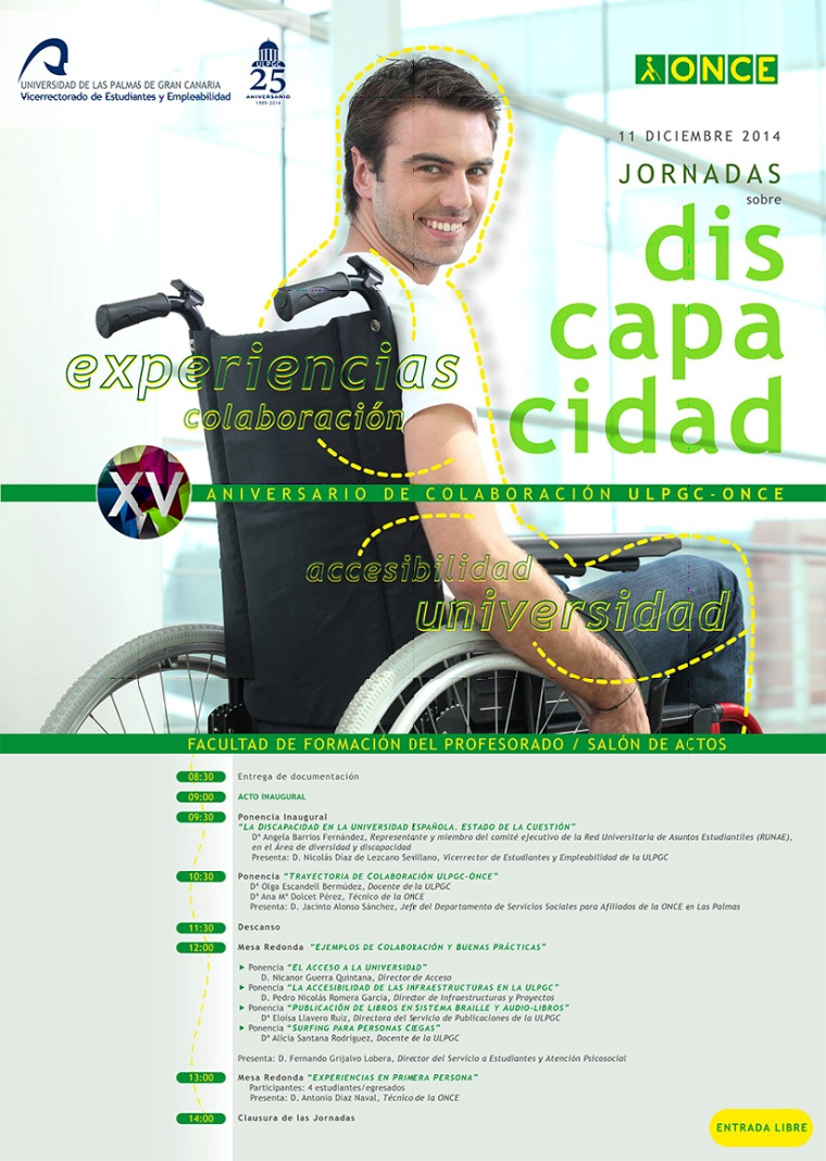 Cartel de la Jornada sobre Discapacidad en la ULPGC