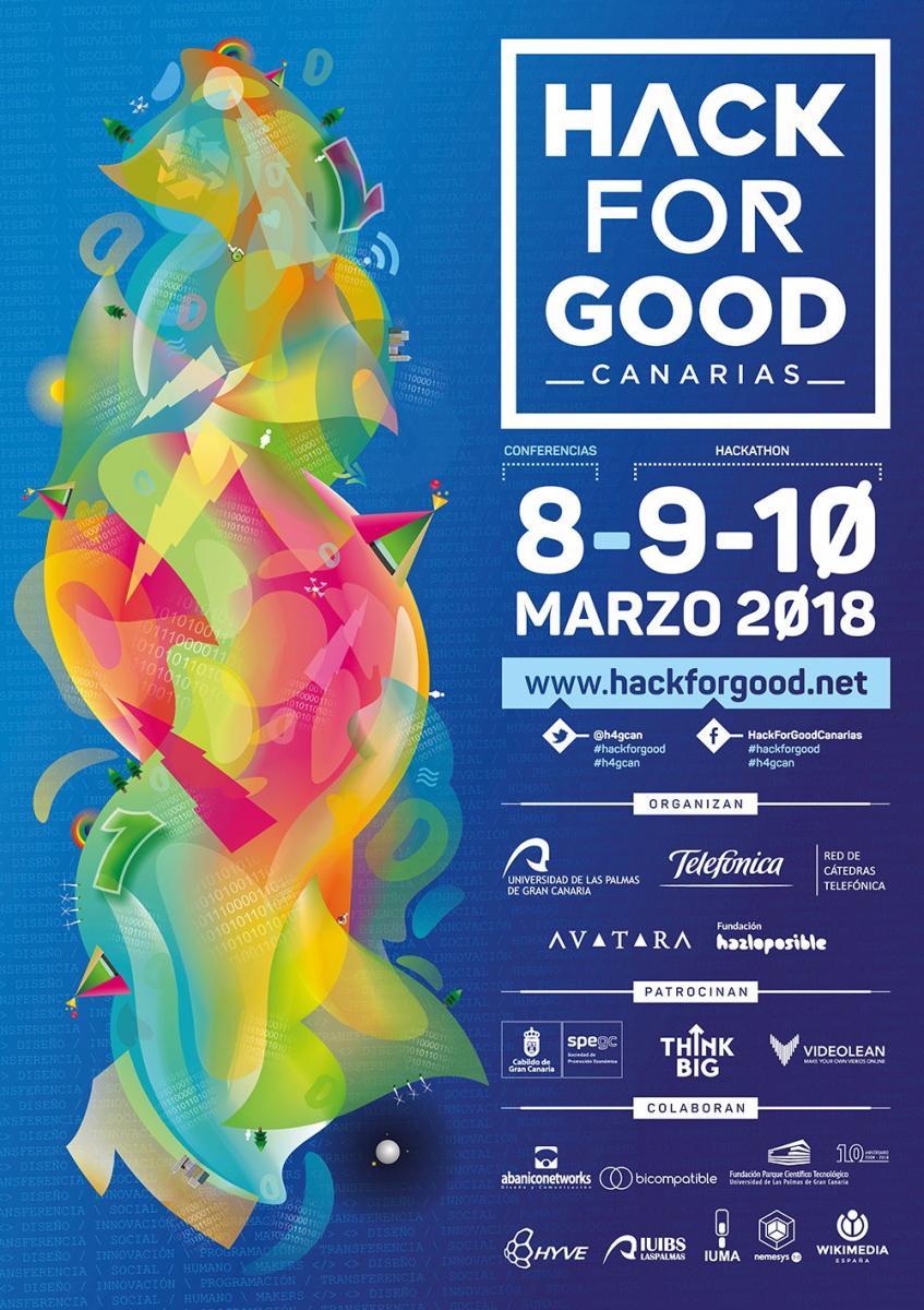 Cartel de la VI edición del Hack For Good Canarias