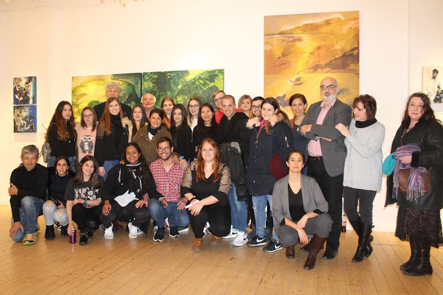 Foto de familia de los alumnos en la Galería Jean Michel de Berlín