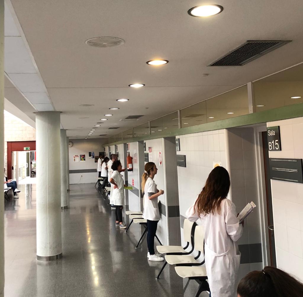 Imagen de la práctica en el Hospital Dr. Negrín