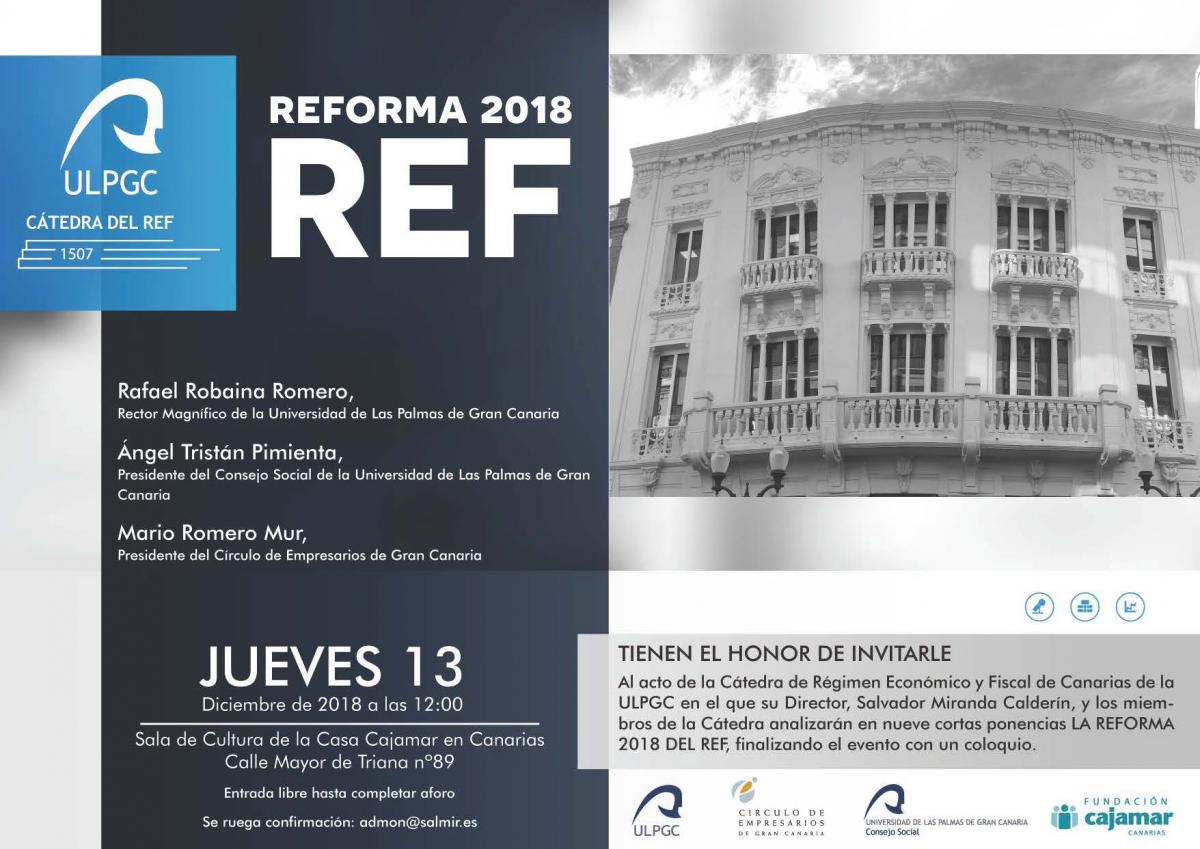 Invitación del acto de la Cátedra del REF