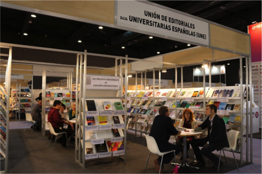 Imagen del stand de la UNE en una edición anterior de LIBER
