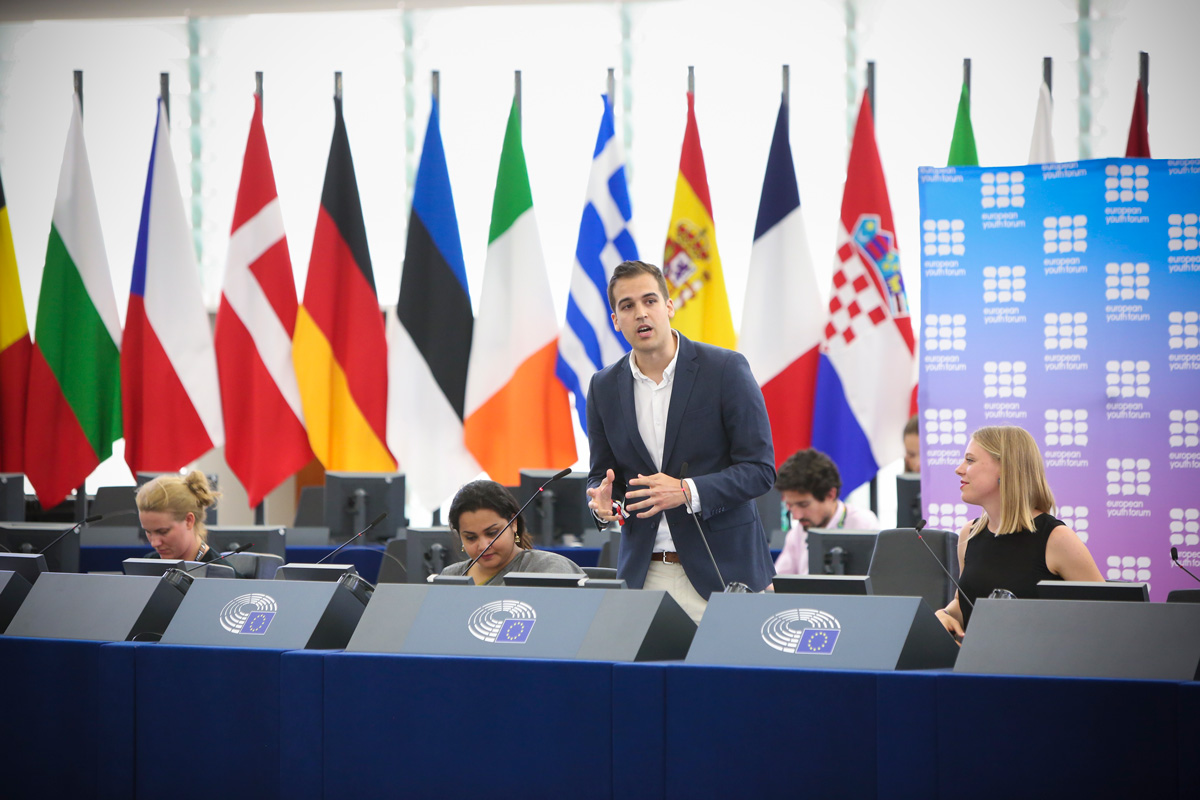 Luis Alvarado, durante una intervención en el Foro Europeo de la Juventud