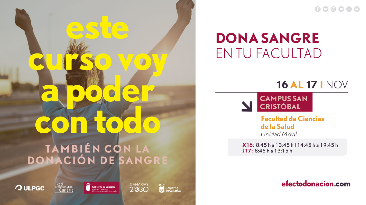 Últimos días de la campaña de donación de sangre en la ULPGC: Facultad de Ciencias de la Salud | ULPGC - Universidad Palmas de Gran Canaria