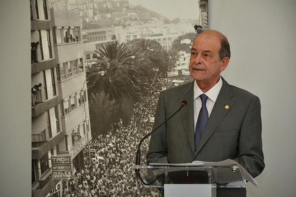 El nuevo Presidente del Consejo Social de la ULPGC, durante su discurso de toma de posesión