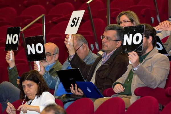 Imagen de la sesión de mañana del lunes 4 de abril del Claustro Universitario