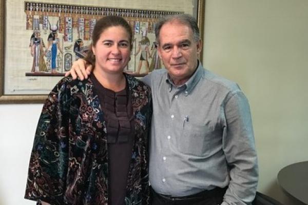 Paola Hernández Marrero, presidenta de la ACAGEDE y el Decano Antonio González Molina