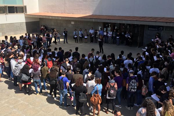 Lectura del Manifiesto en la Facultad de Ciencias Jurídicas de la ULPGC