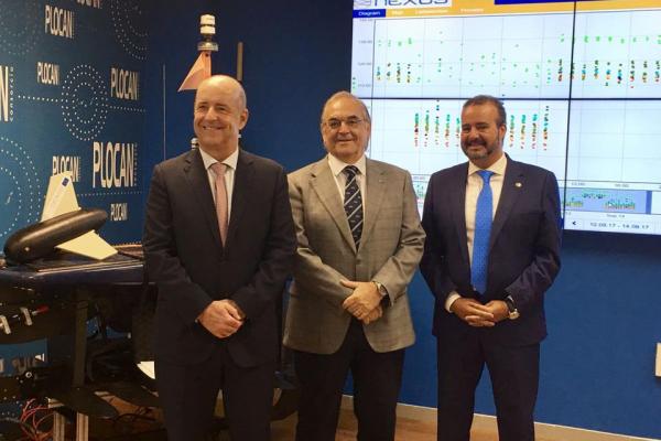 De izda. a dcha.: El consejero Pedro Ortega, Octavio Llinás y el Rector Robaina