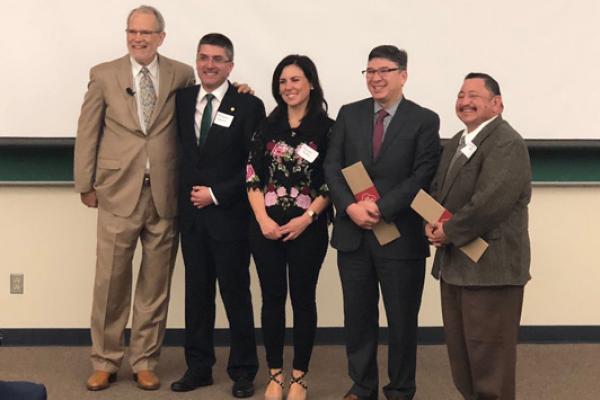 De izquierda a derecha: Les Shephard (Universidad de Texas en San Antonia), Richard Clouet (Vicerrector de Internacionalización y Cooperación de la ULPGC), Carmen Rubio (Vicerrectora de Internacionalización de la Universidad de La Laguna), René Zenteno (Vicerrector de Internacionalización de la Universidad de Texas en San Antonio), Eric López (Universidad de Texas A&M)