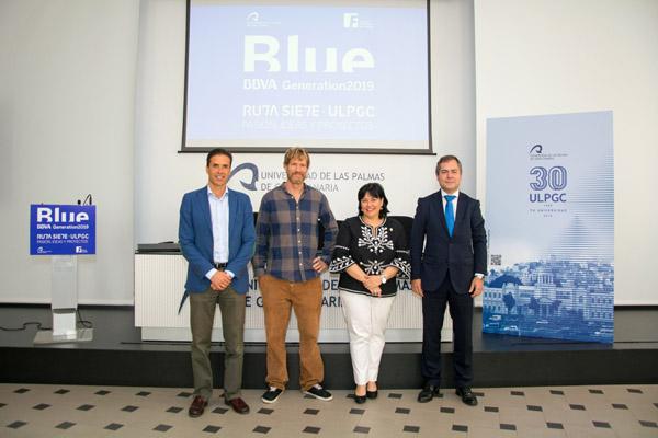 De izda. a dcha.: Eduardo Manrique de Lara, Juan Serantes, Rosa Batista y José Manuel Martín