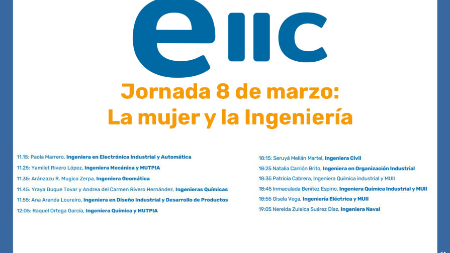 Cartel del evento en la EIIC con el programa de ponencias